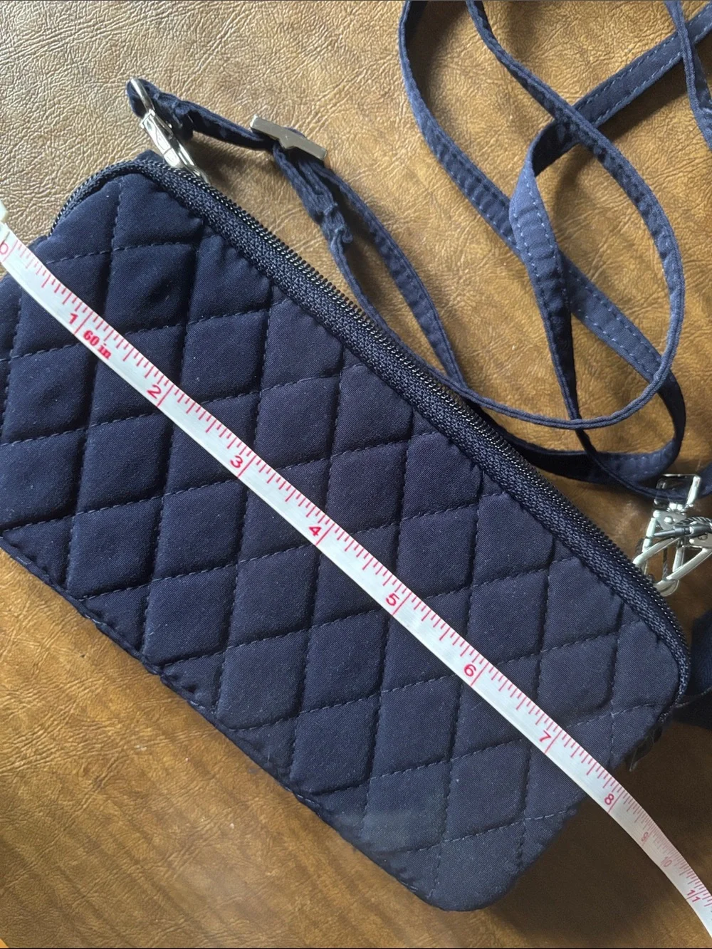 Vera Bradley Quilted Navy Crossbody Wristlet Bag
